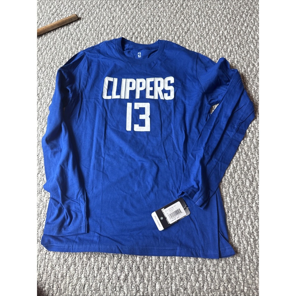 Paul‎ George LA Clippers Long Sleeve Blue Jersey Shirt Youth XL 18/20 Brand New